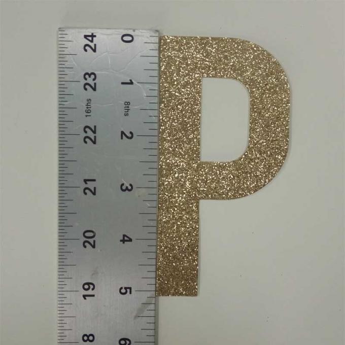 Letter P Gold Sparkle Letters , Glitter Stick On Letters For Bedroom