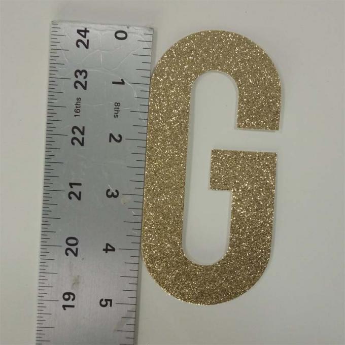 Die Cut Gold Decorative Glitter Paper Letters For Banner And Cake Topper