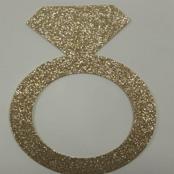 Glitter Paperboard Ring Glitter Paper Letters Gold Color For Birthday Cake Decor