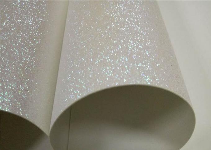 Waterproof Wrapping Double Sided Glitter Paper Rainbow White Color For Children Handmade