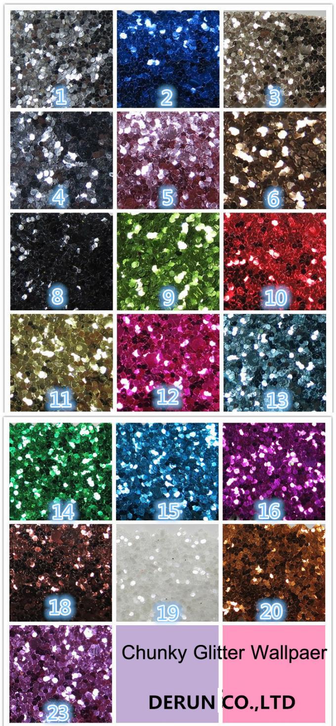 Synthetic Leather Multicolor PU Glitter Fabric For Wallpaper Shoes And Bags