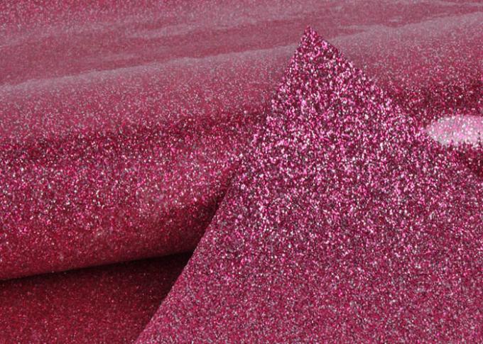 1.38m PVC Shinning Pink Glitter Pvc Fabric Leather With Cloth Bottom