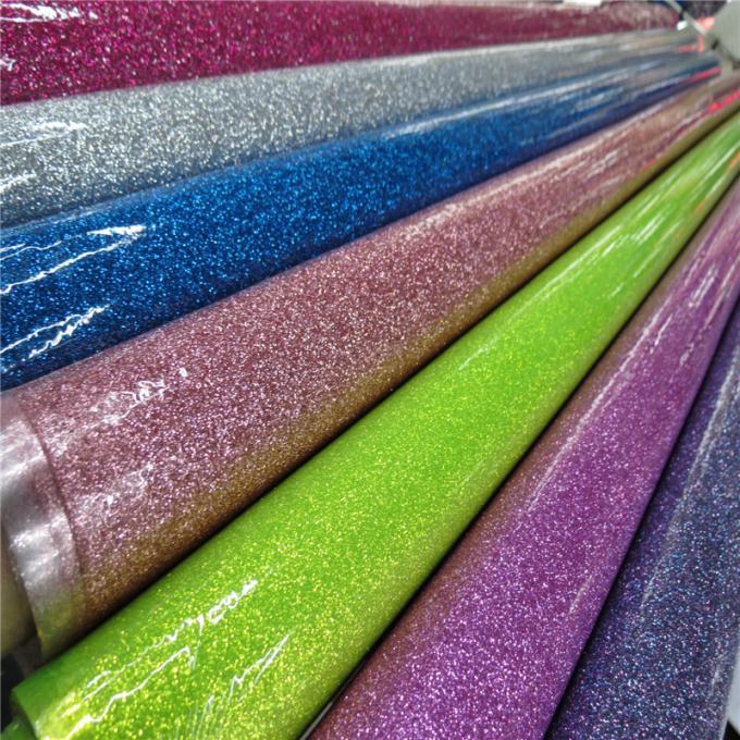 54" Width High Sparkle Glitter Pvc Fabric 0.17mm For Bags And Furniture
