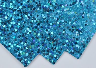 China Light Blue Sparkle Glitter Paper , Wall Decor Color Custom Glitter Paper supplier