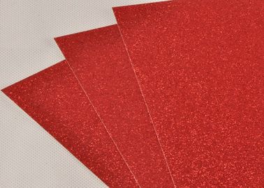 China Decorating 300gsm Red Glitter Paper 0.5mm Thickness For Wedding Invitation supplier