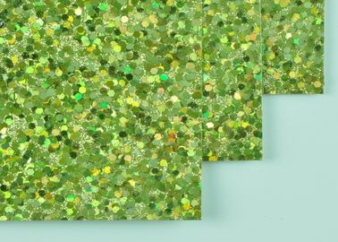 China 12*12 Inch Size Light Green Glitter Paper DIY Glitter Paper With Woven Backing supplier