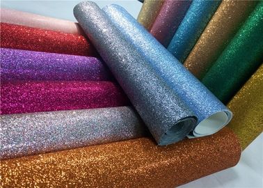 China Decoration 50meters One Roll PU Glitter Fabric Synthetic Leather Material With 54&quot; Width supplier