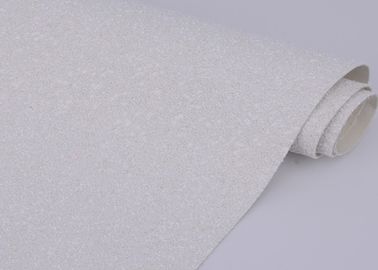 China Wall Covering White Glitter Fabric , 1.38m Width Glitter Spandex Fabric supplier