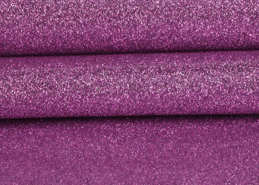 China Purple Wedding Card Chunky Glitter Fabric , Shining Surface Fine Glitter Fabric supplier