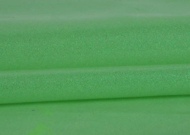 China Plain Green Glitter Fabric For Dresses , Pvc Finished Thick Glitter Fabric supplier