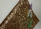Home Decoration Gold Glitter Fabric , Thick Glitter Fabric For Dresses supplier