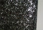 Synthetic Leather Pu Shiny Glitter Fabric , Black Sparkle Glitter Fabric supplier