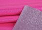 Durable Synthetic Leather Glitter Pvc Fabric Rose Red Color For Making Bags supplier