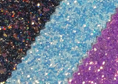 China Attractive Style 3D Glitter Fabric Multi Color Pu Glitter Leather Rainbow Chunky Glitter Fabric distributor