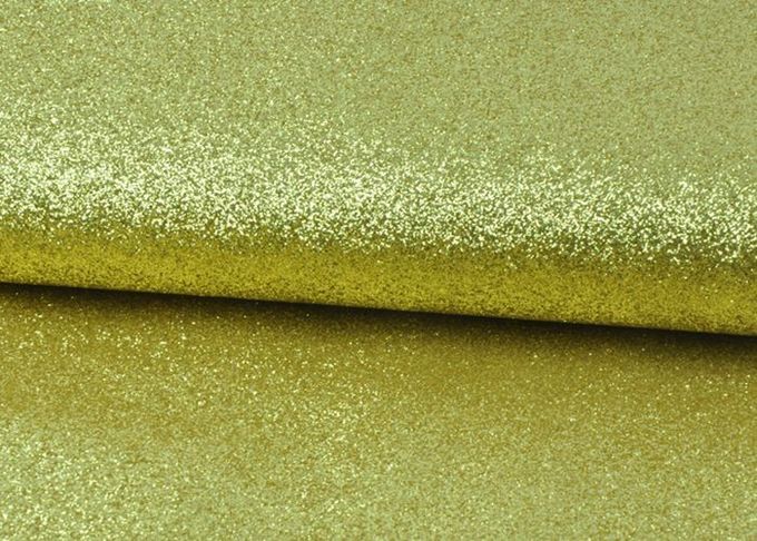 Sparkly Fine Pu Glitter Fabric Eco Friendly PU Synthetic Material Plain Color
