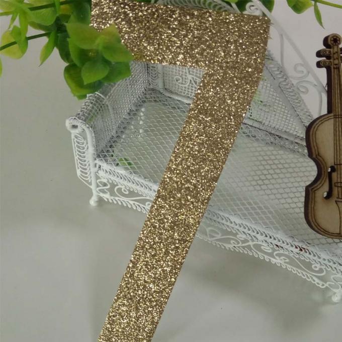 Large Gold Number Seven Glitter Paper Letters Die Cut Size 5 " * 2.3 "