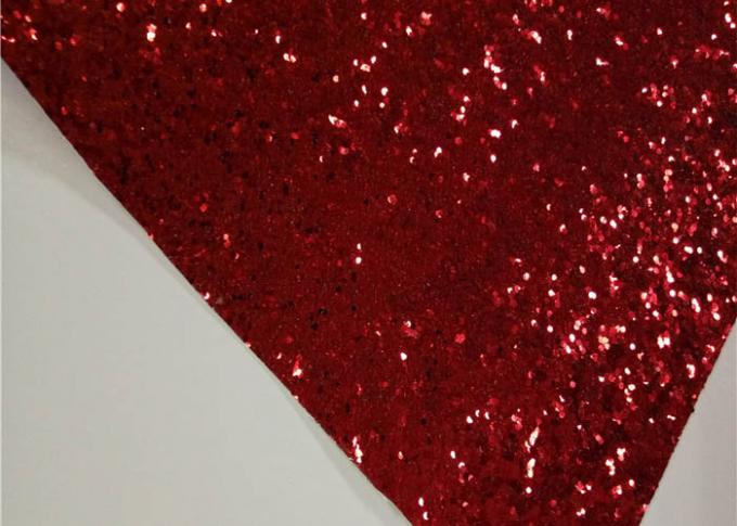 Environmental Friendly Glitter Material Red Chunky Width 138cm 50m Rolls