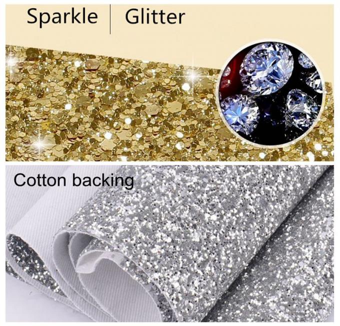 Cotton Backing Laser Black Glitter Fabric , Sparkle Mixed Glitter Material Fabric