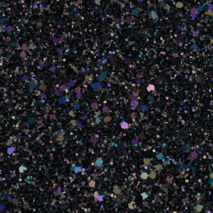 Cotton Backing Laser Black Glitter Fabric , Sparkle Mixed Glitter Material Fabric