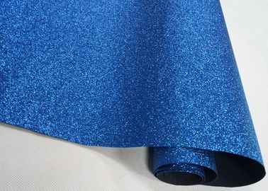 China Nonwoven Fine Blue Sparkle Glitter Fabric , Real Shiny Glitter Fabric For Table Runner supplier