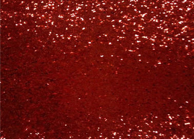 China Environmental Friendly Glitter Material Red Chunky Width 138cm 50m Rolls supplier