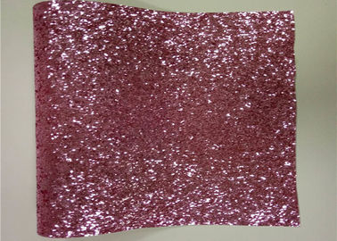 China Pink Chunky Glitter Wall Fabric , Non - Woven Beautiful Glitter Fabric Sheets supplier