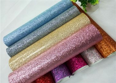 China Shoes Bags Wallpaper Glitter Fabric Roll Knitted Backing Technics 0.6mm Thickness supplier