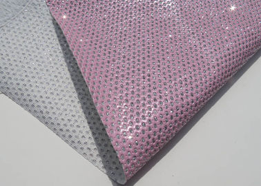 China Chunky Metallic Sequined Perforated Leather Fabric Wallpaper Home Decoration Curtain supplier