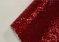 Environmental Friendly Glitter Material Red Chunky Width 138cm 50m Rolls supplier