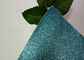 Blue Thick Glitter Fabric , Glossy Shoe Fine Glitter Fabric 138cm Width supplier