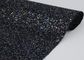 Cotton Backing Laser Black Glitter Fabric , Sparkle Mixed Glitter Material Fabric supplier
