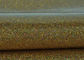Synthetic Mirror Leather Glitter Fabric Roll / Gold Glitter Fabric 0.4mm Thickness supplier