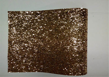 China Home Decoration Gold Glitter Fabric , Thick Glitter Fabric For Dresses distributor