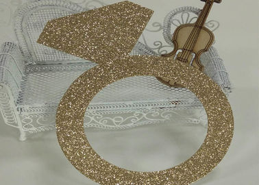 China Glitter Paperboard Ring Glitter Paper Letters Gold Color For Birthday Cake Decor distributor