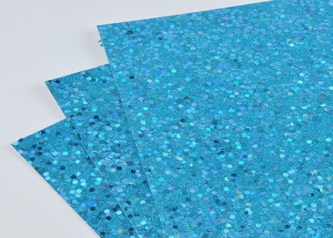 Light Blue Sparkle Glitter Paper , Wall Decor Color Custom Glitter Paper