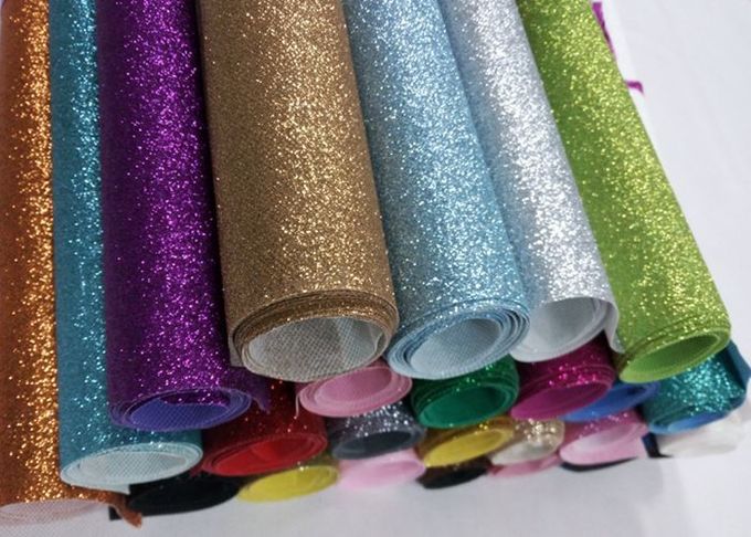 Nonwoven Fine Blue Sparkle Glitter Fabric , Real Shiny Glitter Fabric For Table Runner