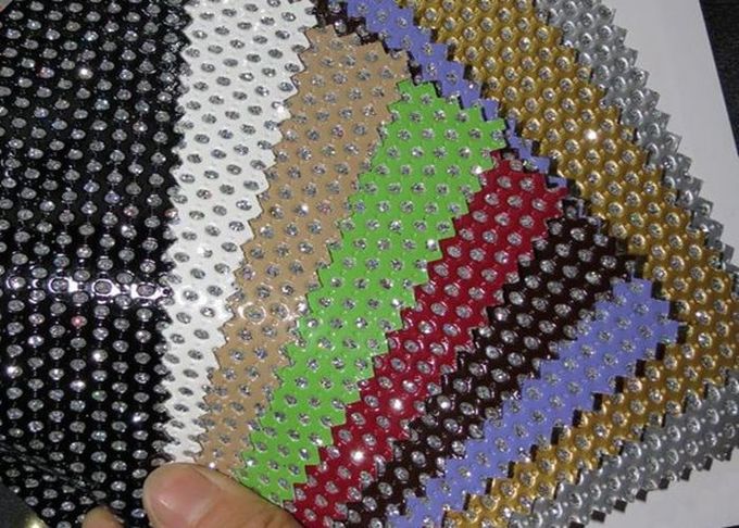 54" Width Perforated Faux Leather Fabric , Perforated Vinyl Fabric For Making Phone Case